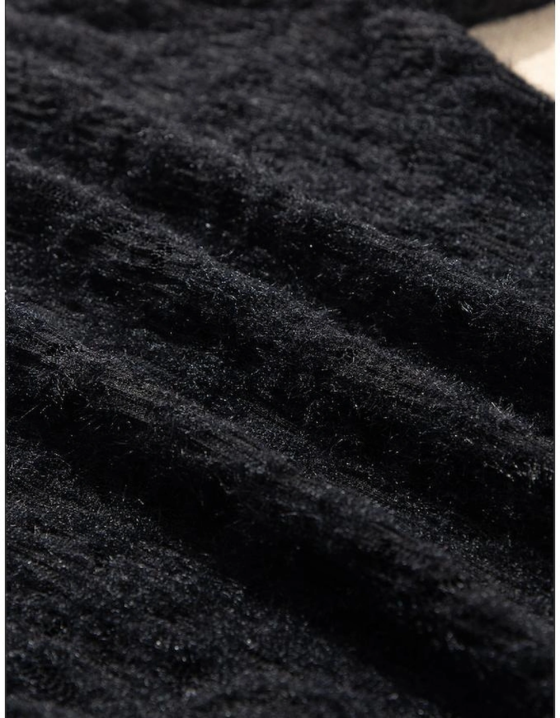 Black Flower Lace See Through Mock Neck Long Sleeve Top