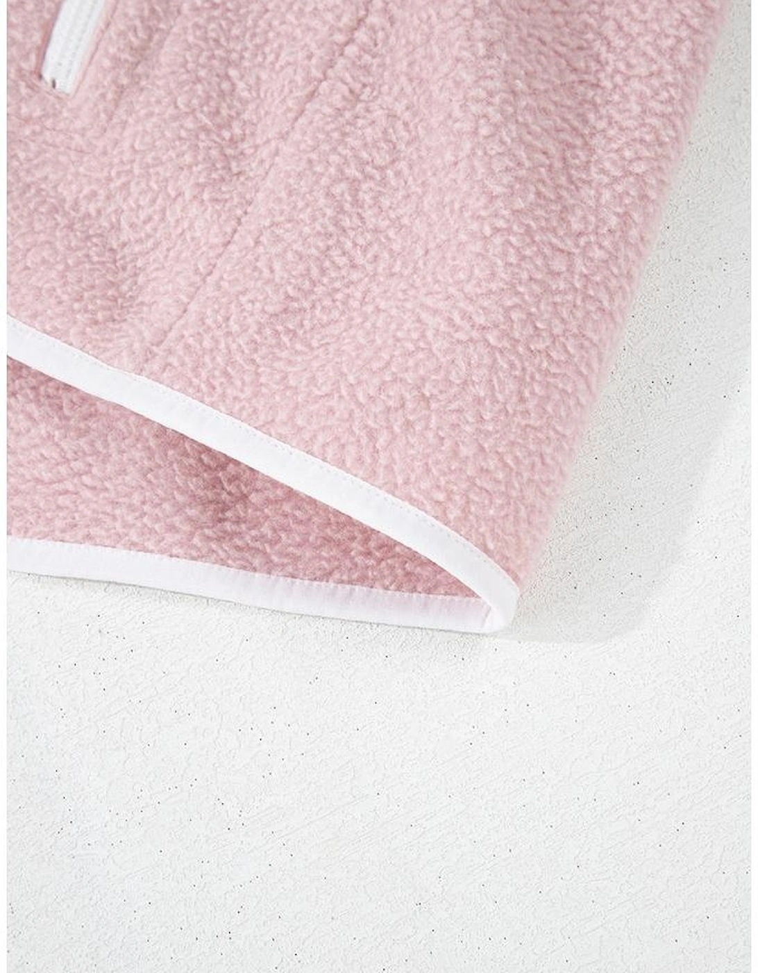 Fushia Stand Neck Half Button Zip Pocket Plush Sweatshirt