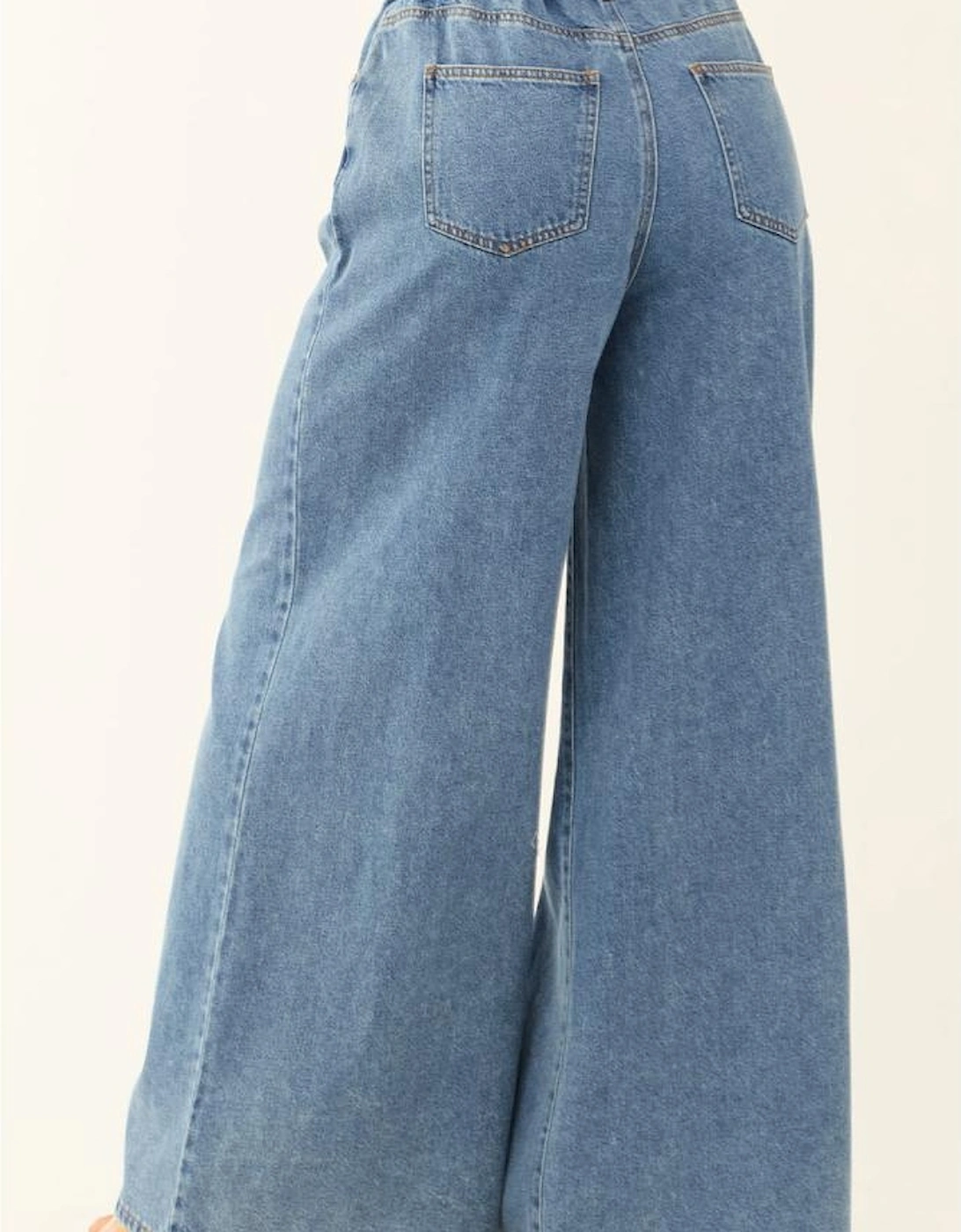 Dusk Blue Medium Wash Super Wide Leg Denim Pants, 15 of 14
