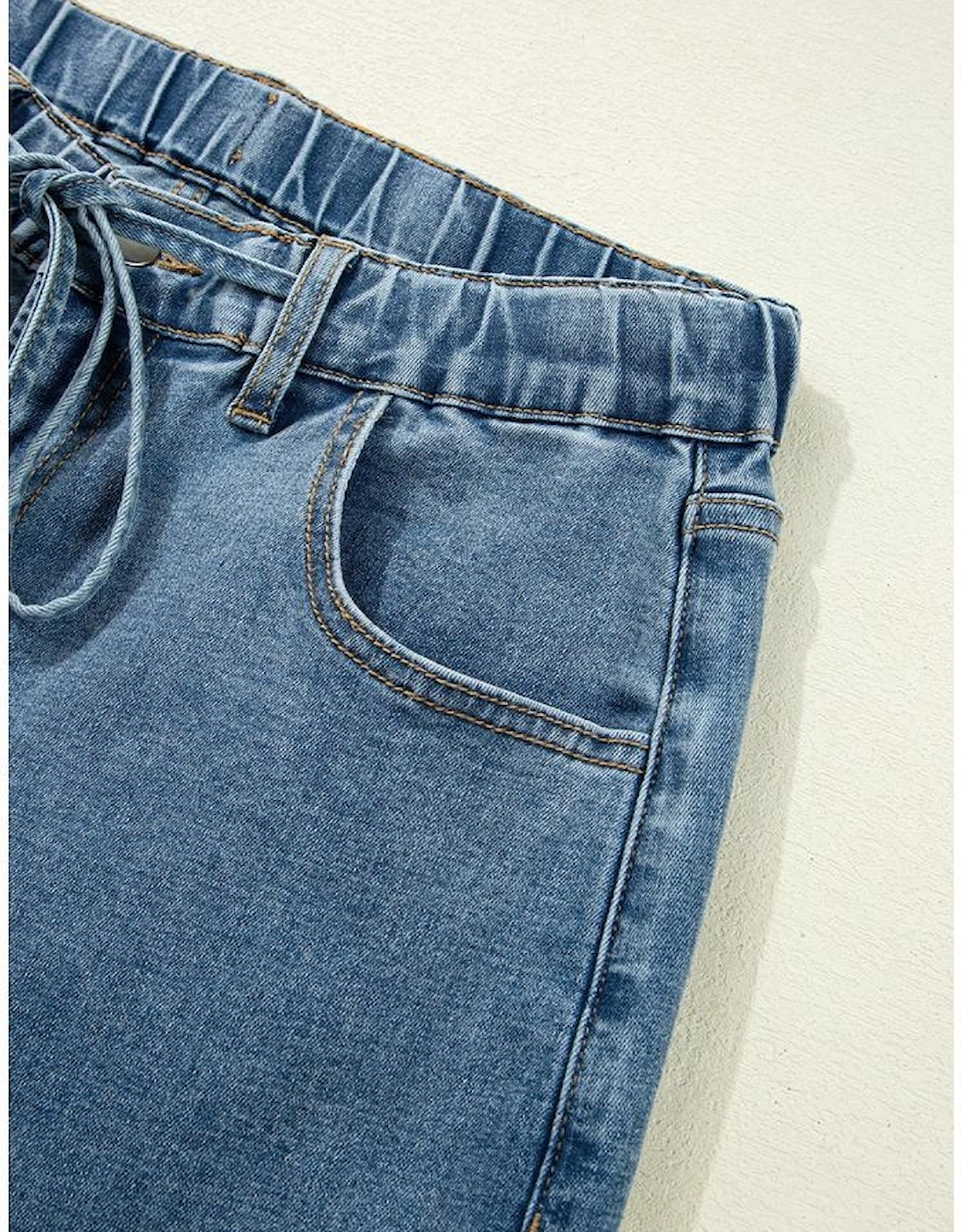 Dusk Blue Medium Wash Super Wide Leg Denim Pants