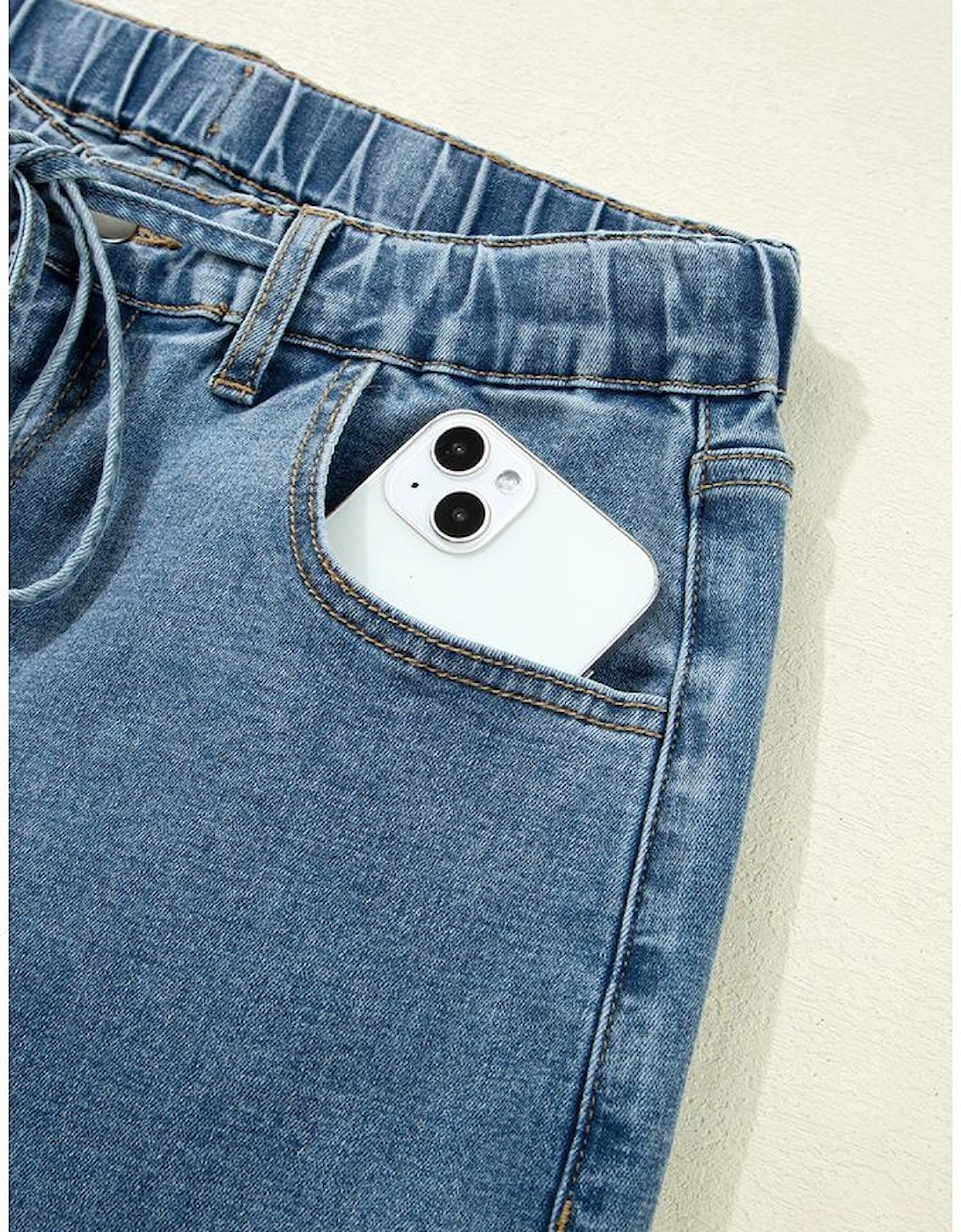 Dusk Blue Medium Wash Super Wide Leg Denim Pants