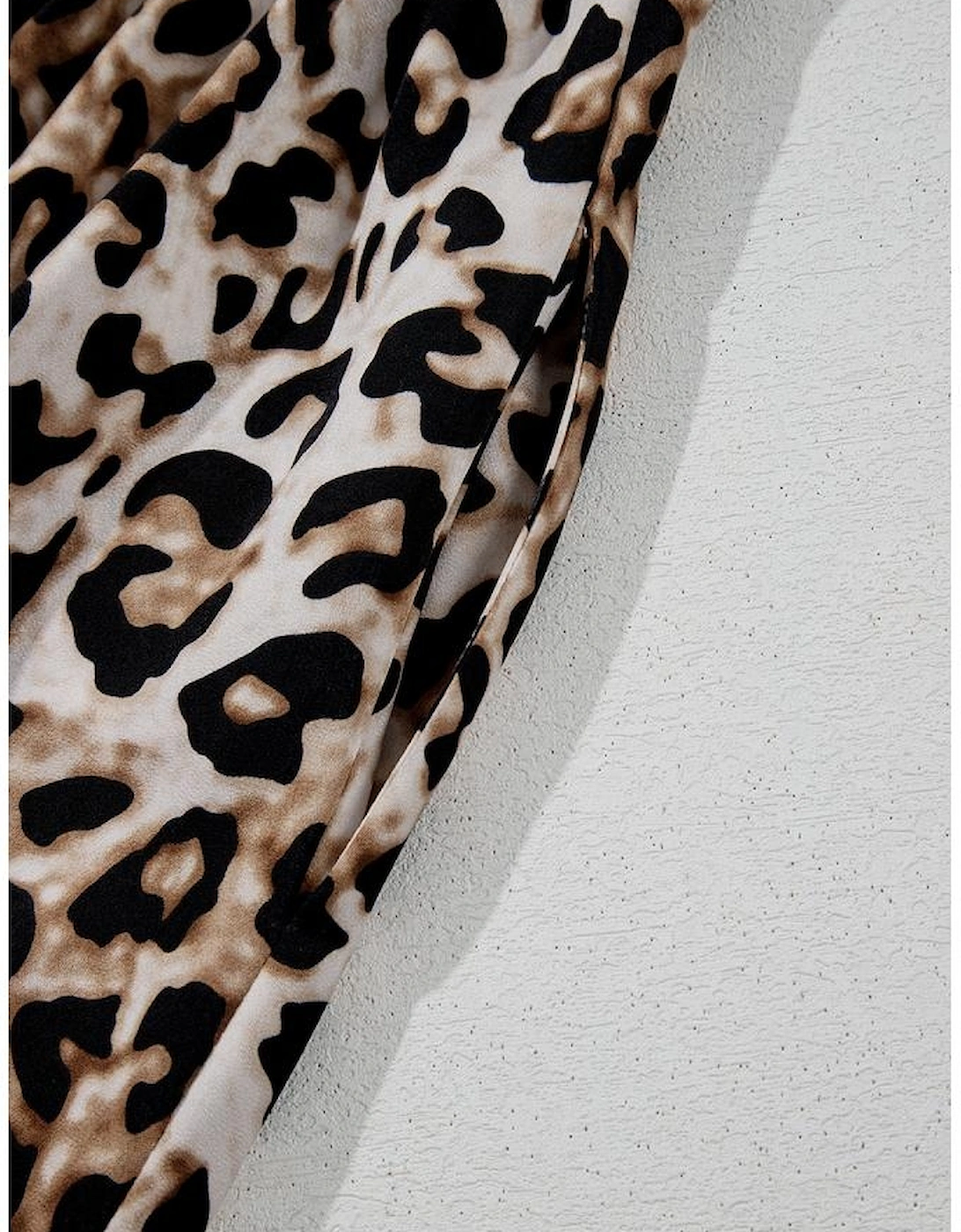 Brown Leopard Print Bubble Sleeve Square Neck Maxi Dress