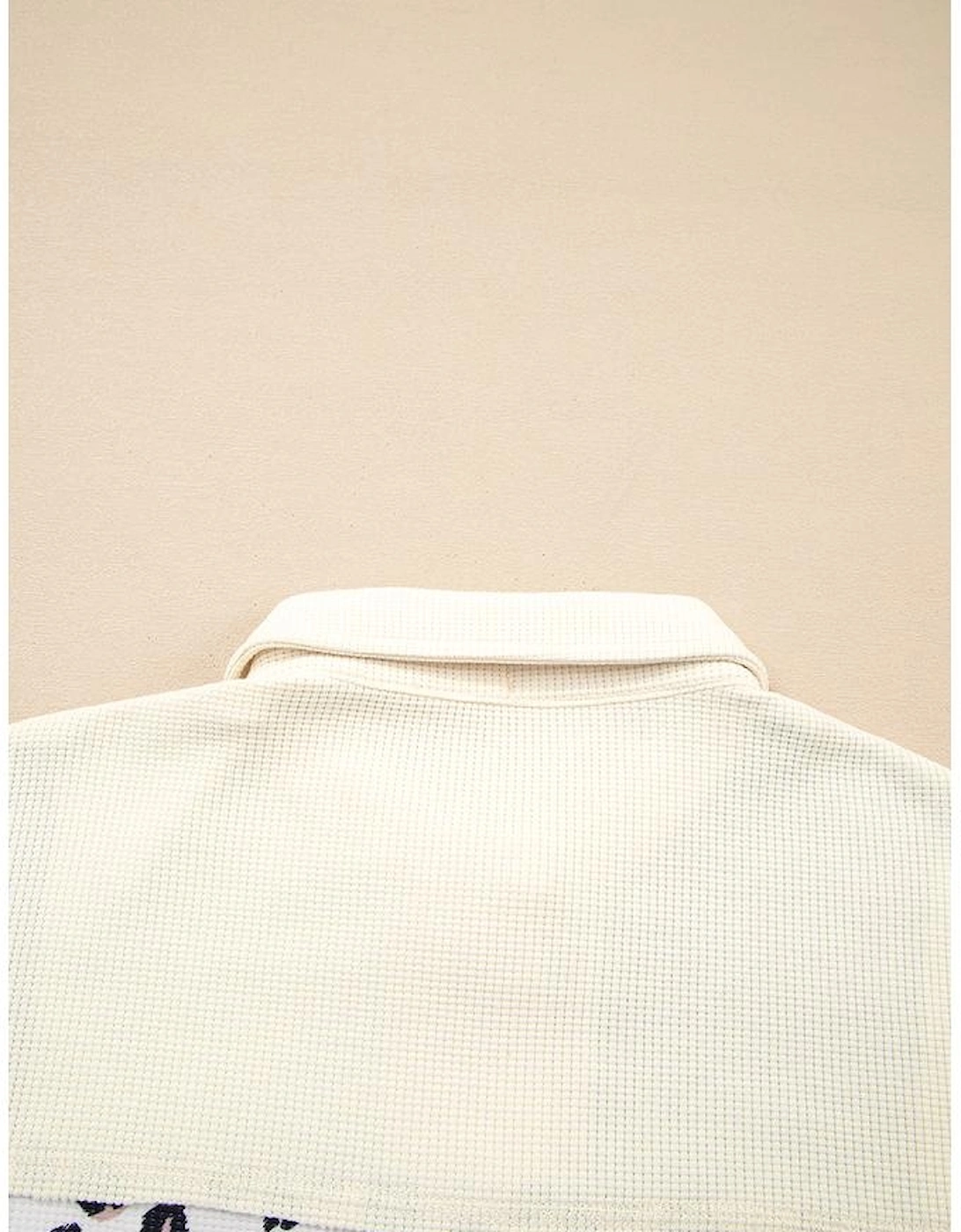 Khaki Leopard Waffle Quilted Patchwork Button Front Jacket