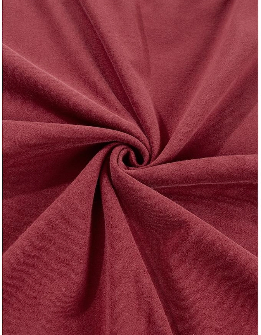 Burgundy Plain Drop Shoulder Crewneck Pullover Sweatshirt