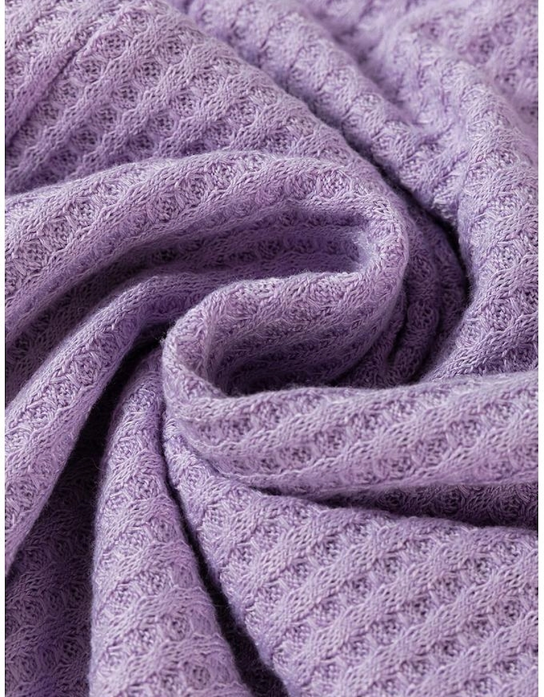 Orchid Petal Plus Size Waffle Knit Exposed Seam Flowy Top