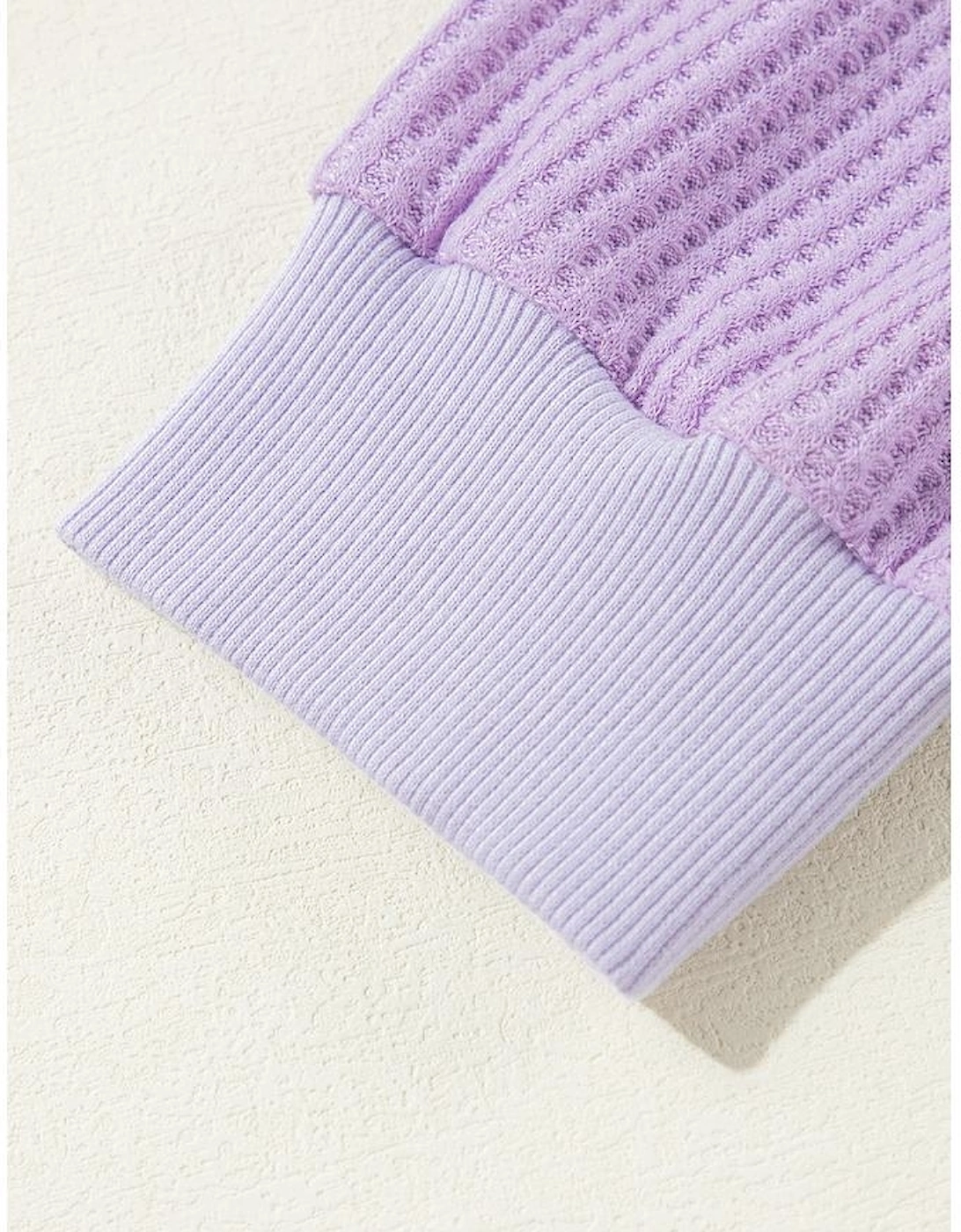 Orchid Petal Plus Size Waffle Knit Exposed Seam Flowy Top