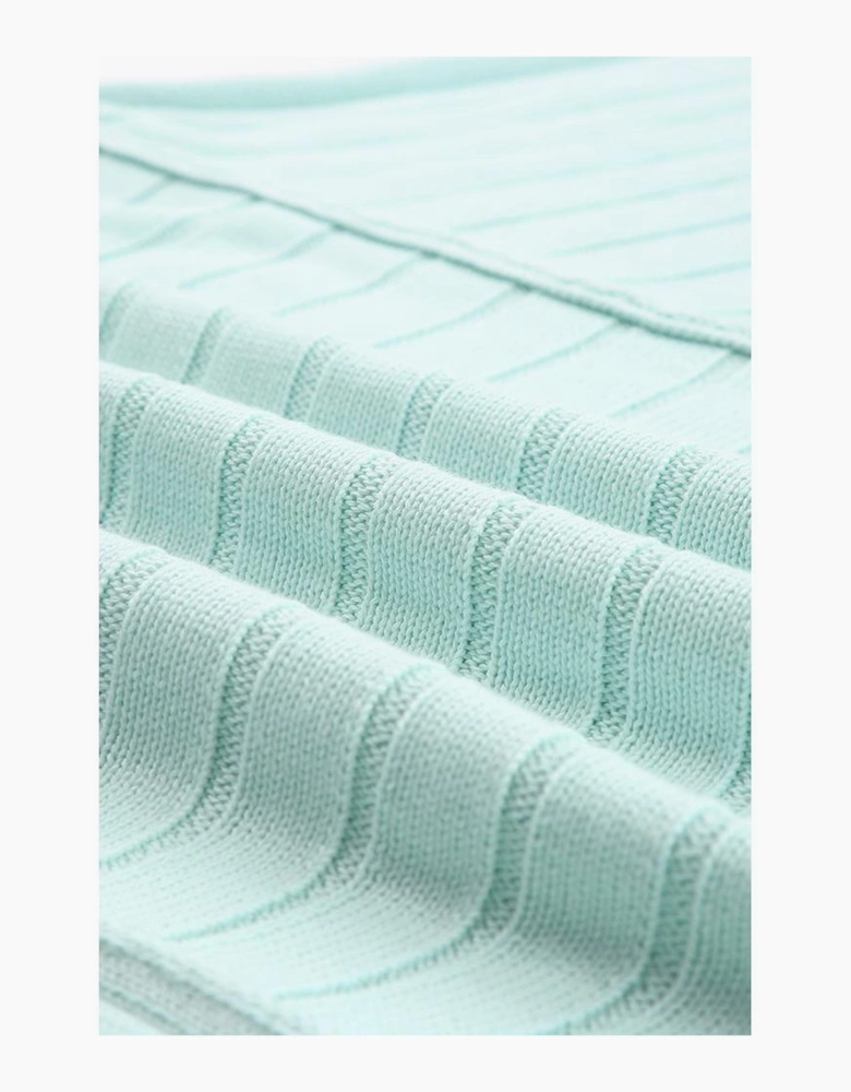 Green Exposed Seam Ribbed Knit Dolman Top