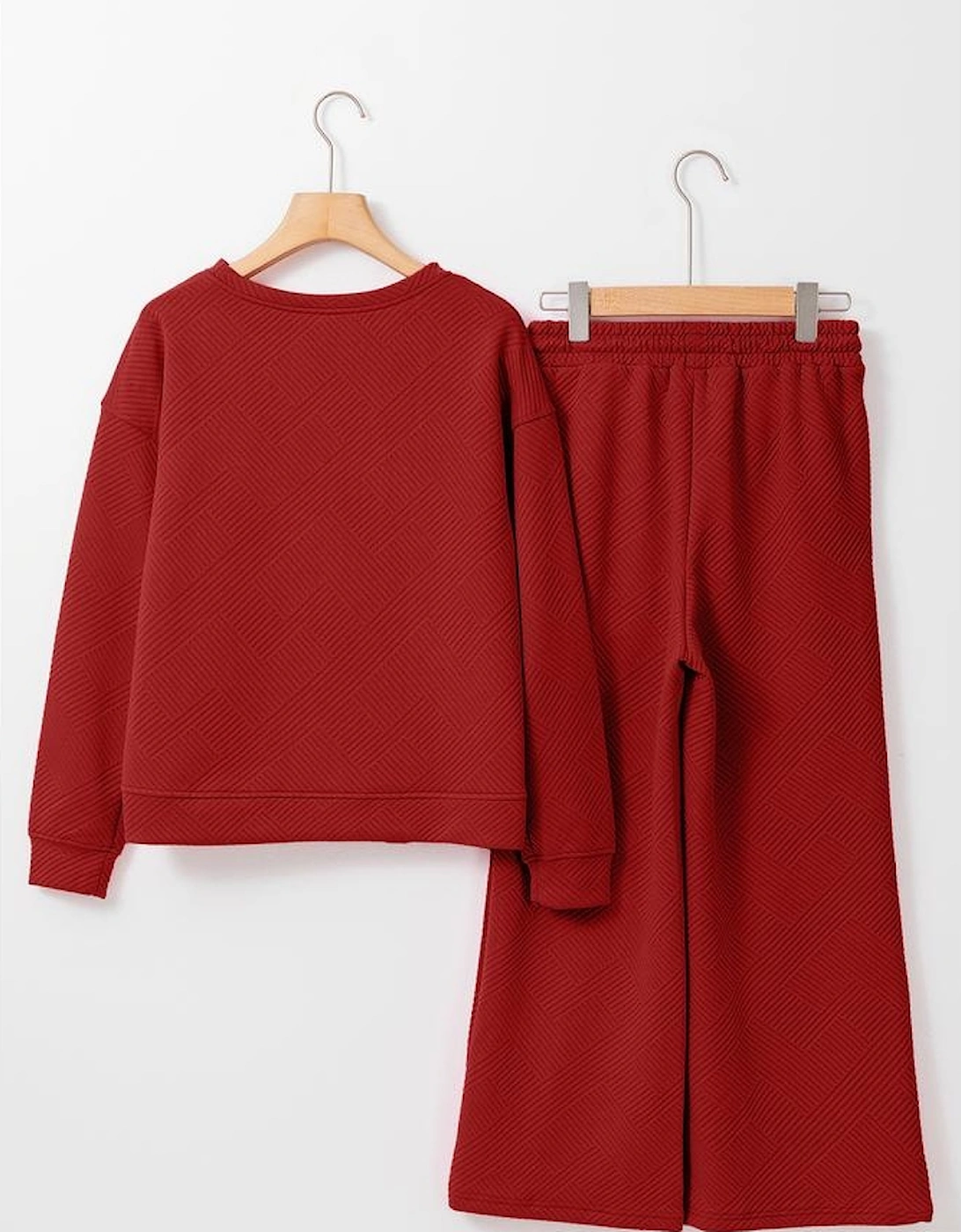 Red Dahlia Ultra Loose Textured 2pcs Slouchy Outfit