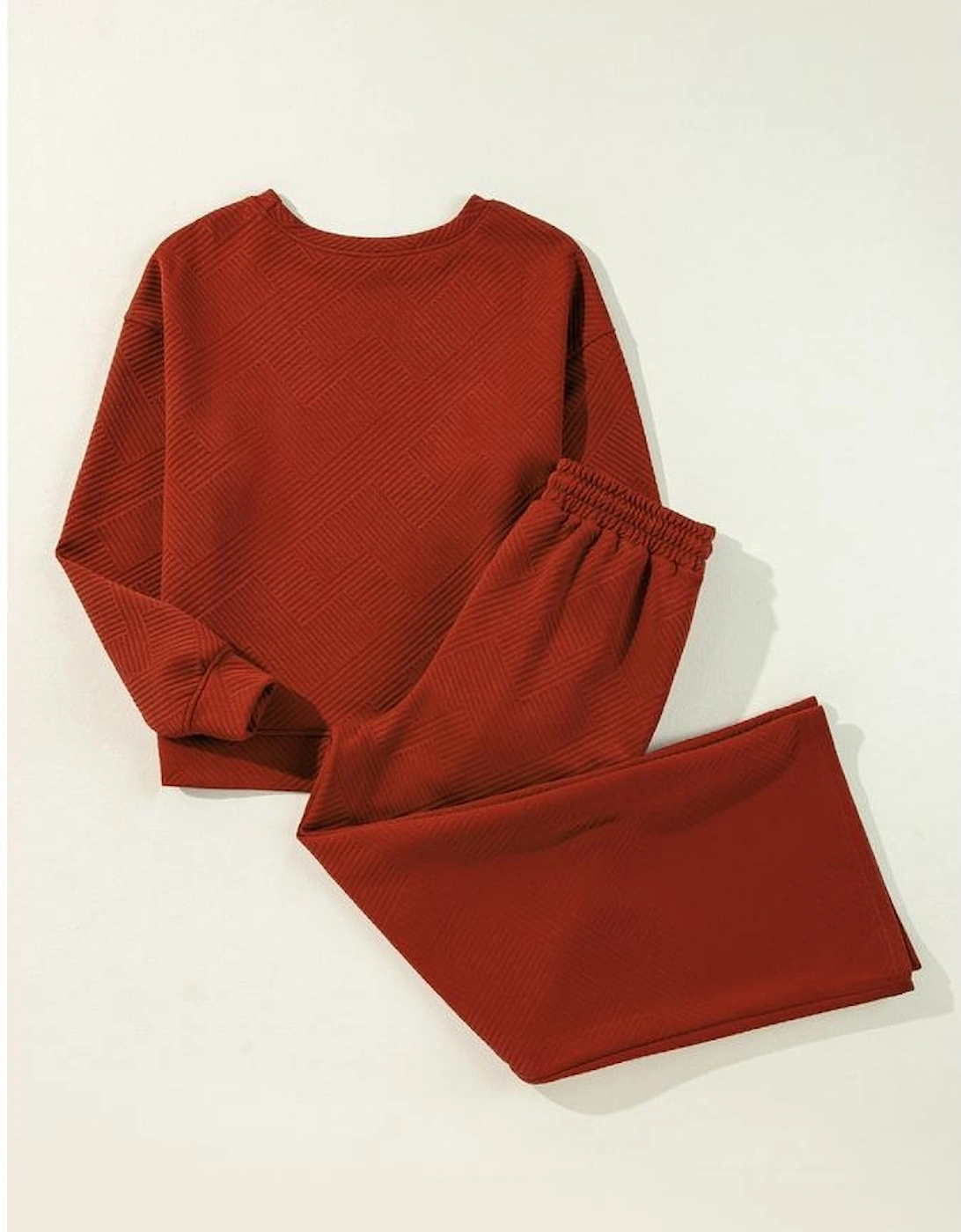 Red Dahlia Ultra Loose Textured 2pcs Slouchy Outfit