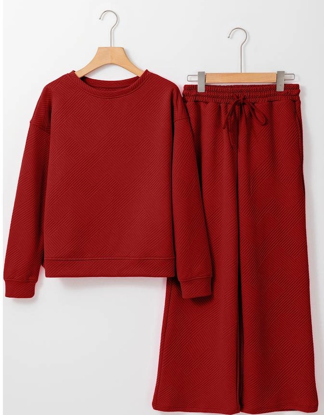 Red Dahlia Ultra Loose Textured 2pcs Slouchy Outfit
