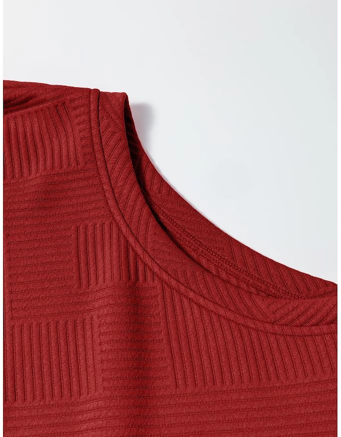 Red Dahlia Ultra Loose Textured 2pcs Slouchy Outfit