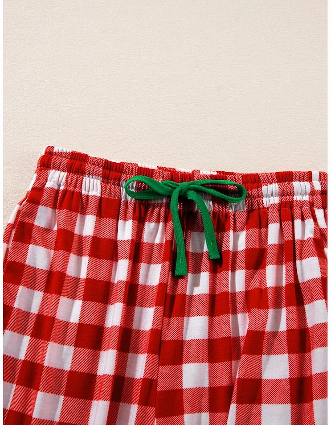 Fiery Red Christmas Plaid Print Shirt and Pants Pajama Set