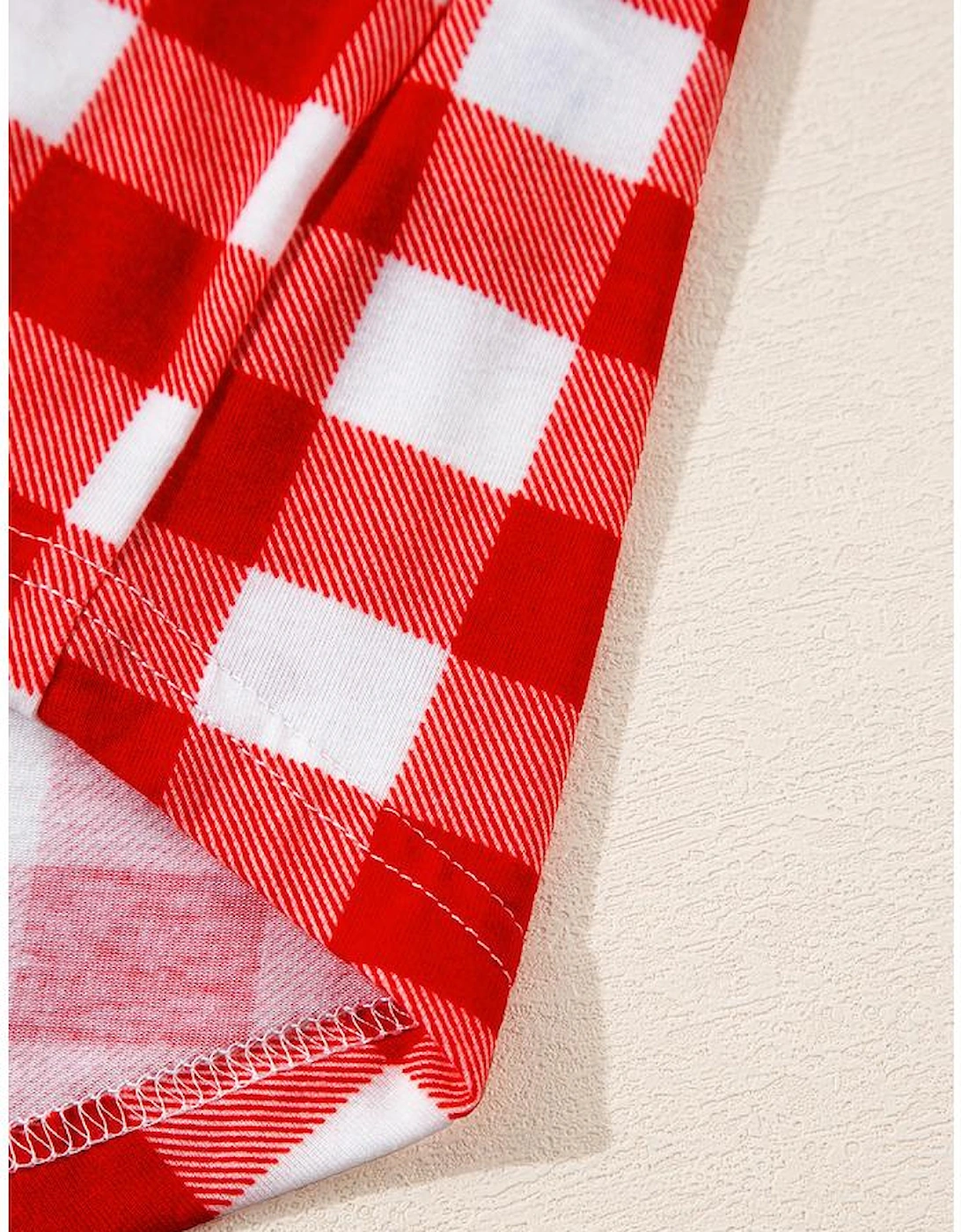 Fiery Red Christmas Plaid Print Shirt and Pants Pajama Set