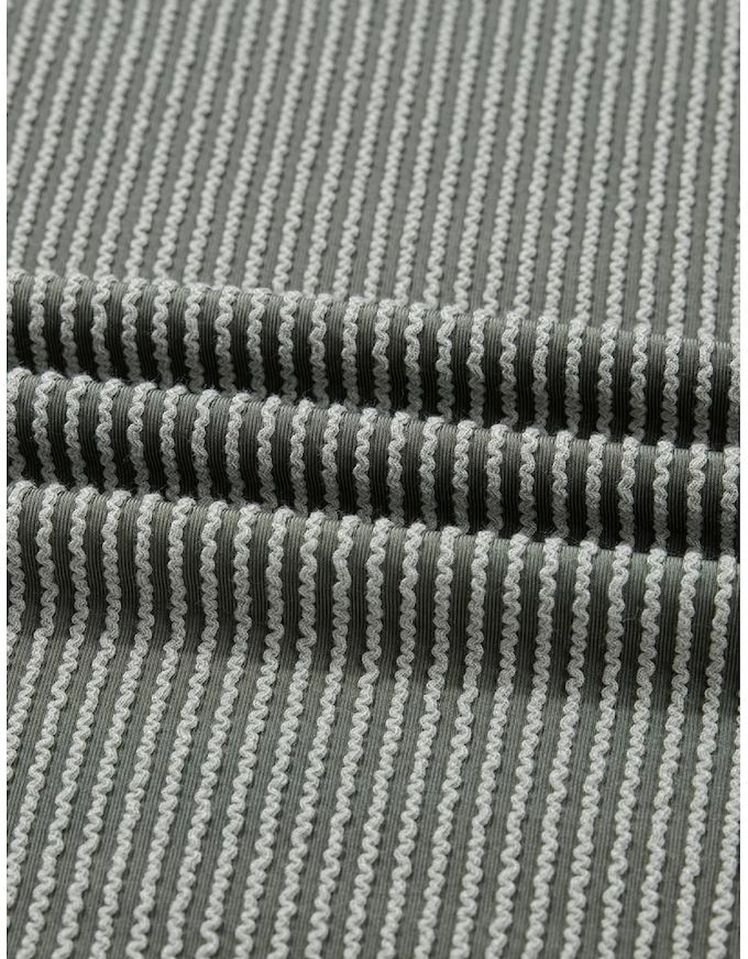 Green Bay Twist Ribbed Exposed Seam Detail Long Sleeve Loose Top