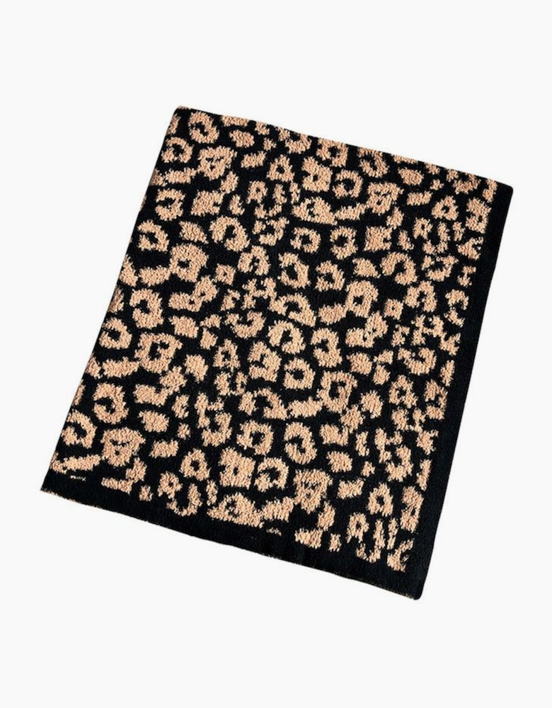 Black Leopard Grain Knitting Blanket 127*152CM