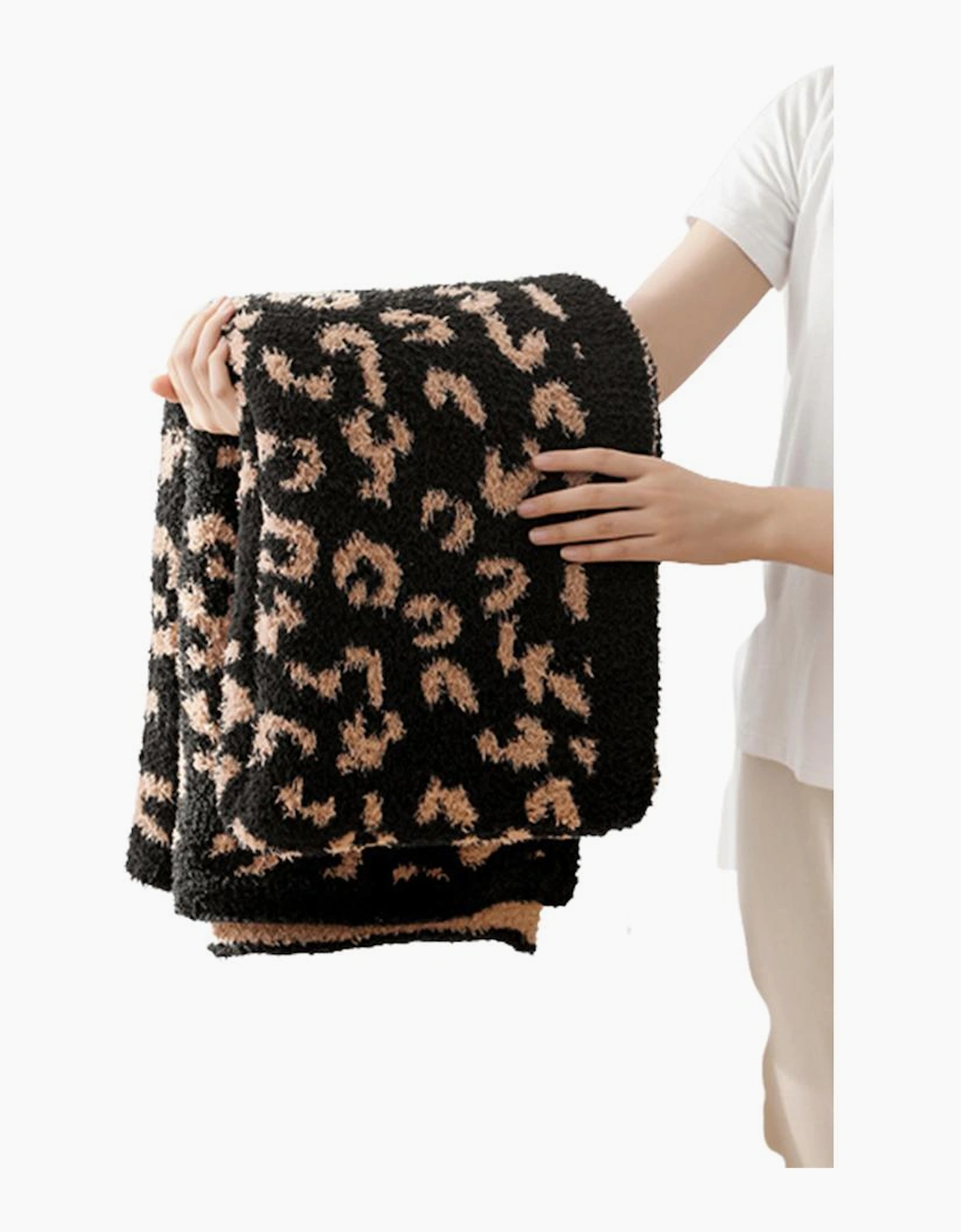 Black Leopard Grain Knitting Blanket 127*152CM