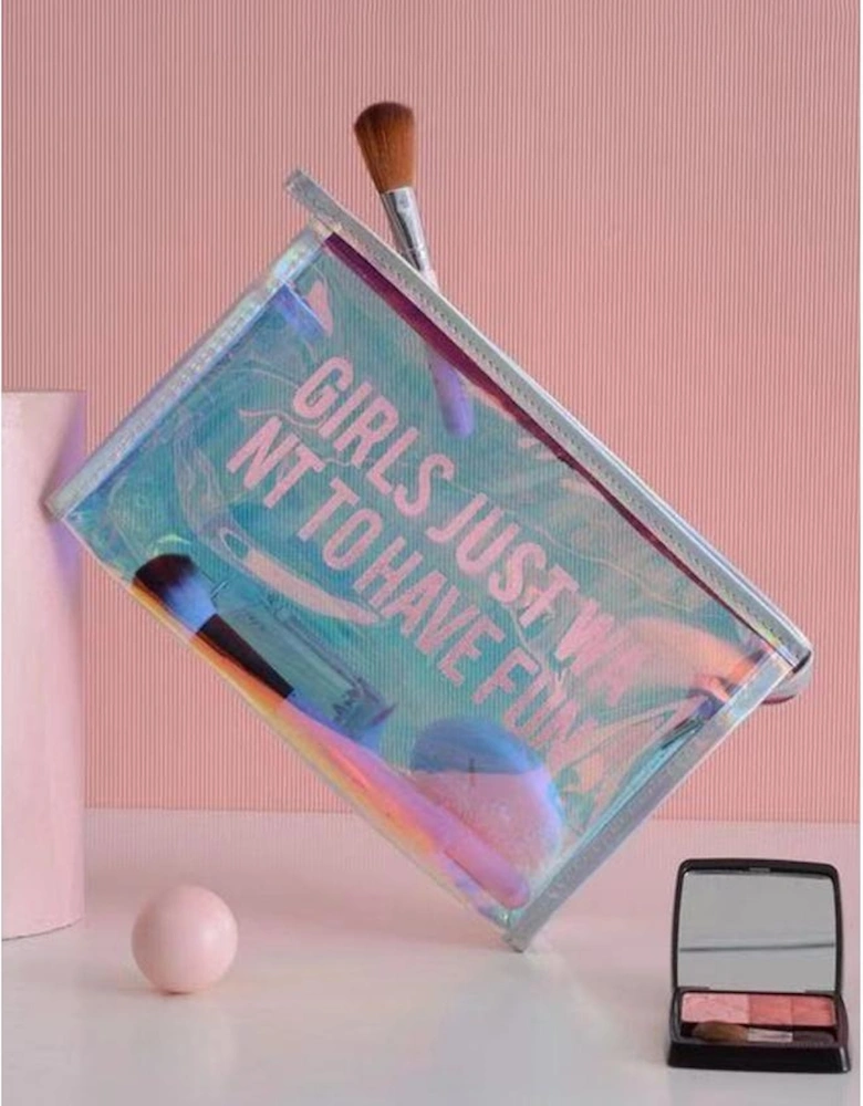 White Laser Waterproof Zipper Makeup Bag