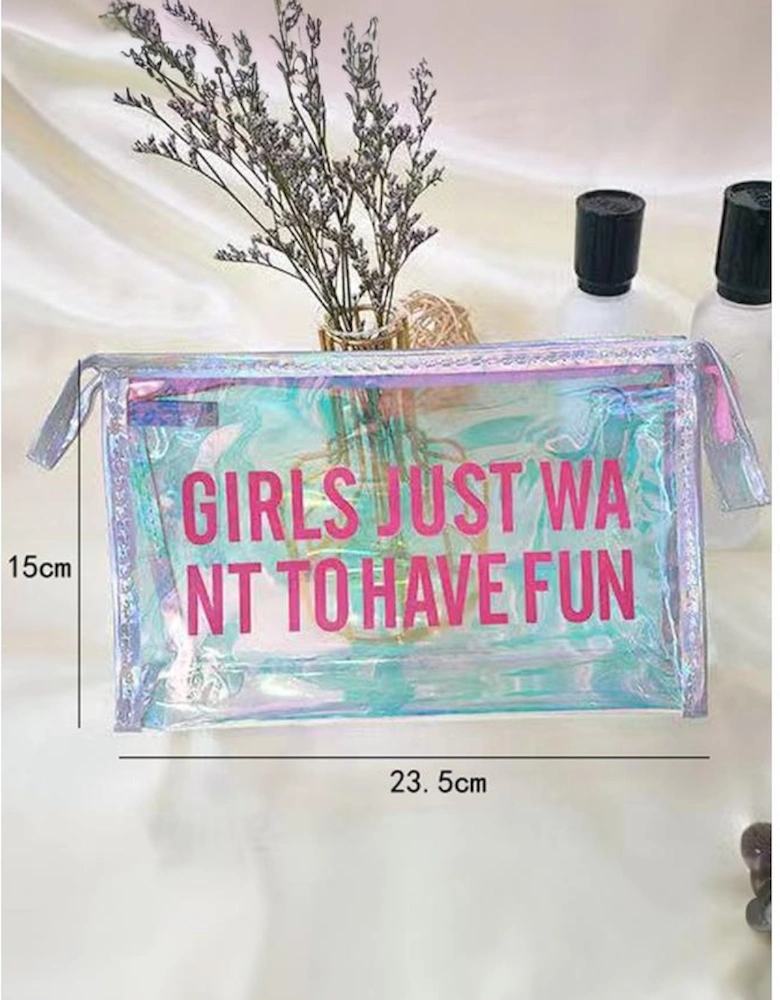White Laser Waterproof Zipper Makeup Bag