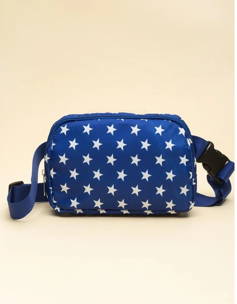 Bluing Independent Day Flag Star Printed Crossbody Bag
