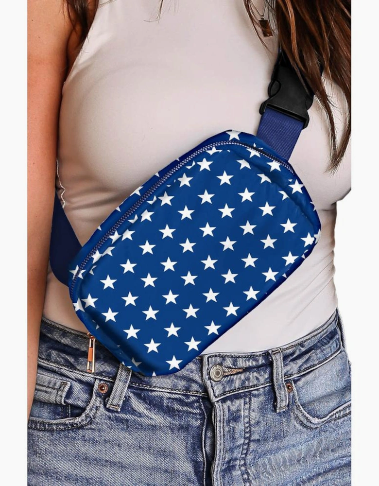 Bluing Independent Day Flag Star Printed Crossbody Bag