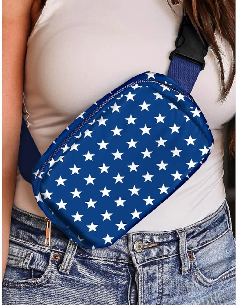 Bluing Independent Day Flag Star Printed Crossbody Bag