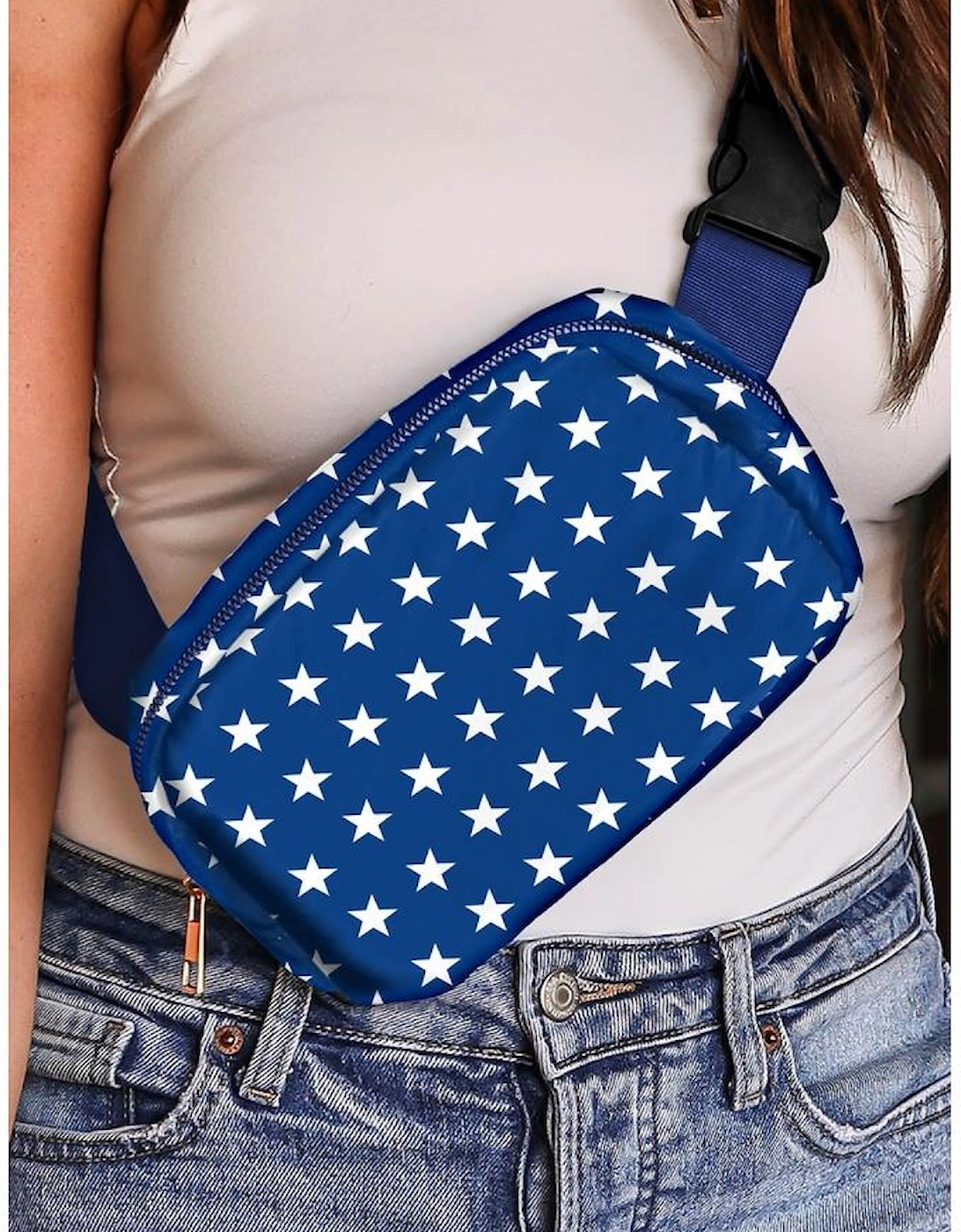 Bluing Independent Day Flag Star Printed Crossbody Bag
