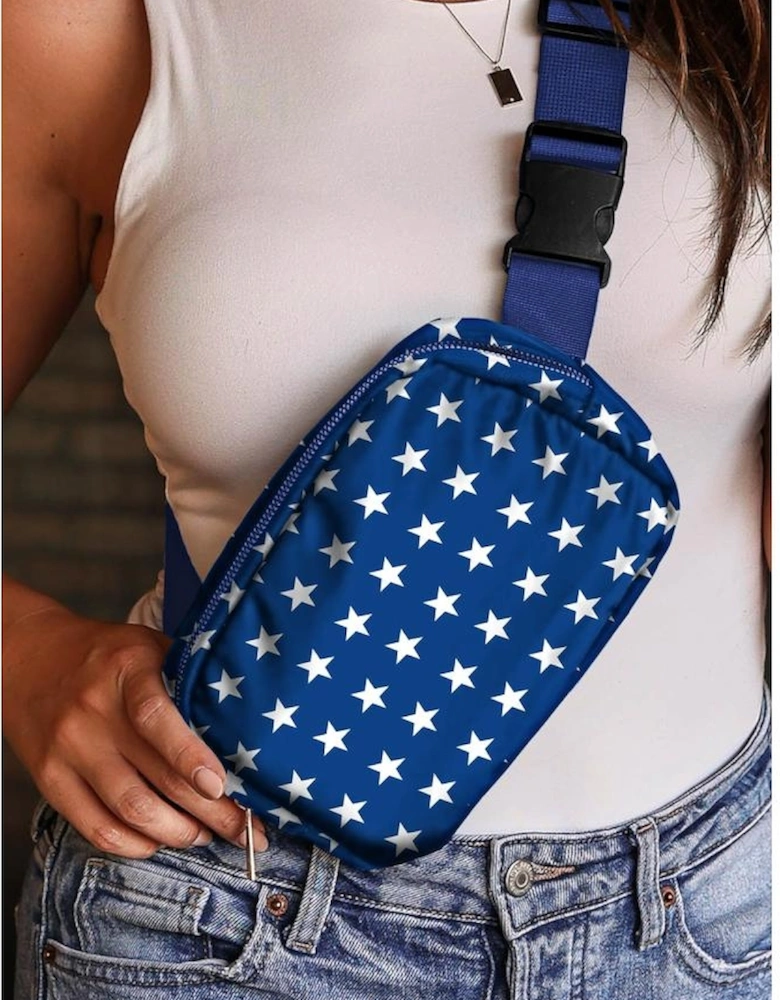 Bluing Independent Day Flag Star Printed Crossbody Bag