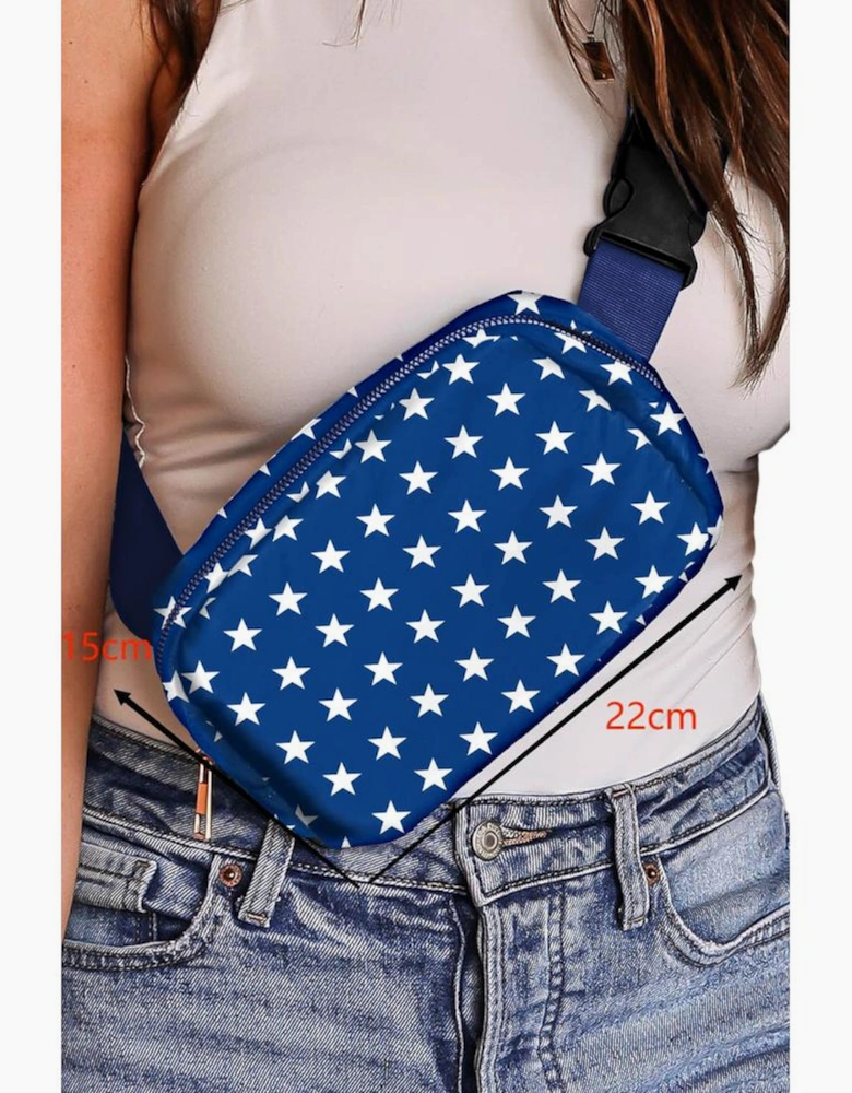 Bluing Independent Day Flag Star Printed Crossbody Bag