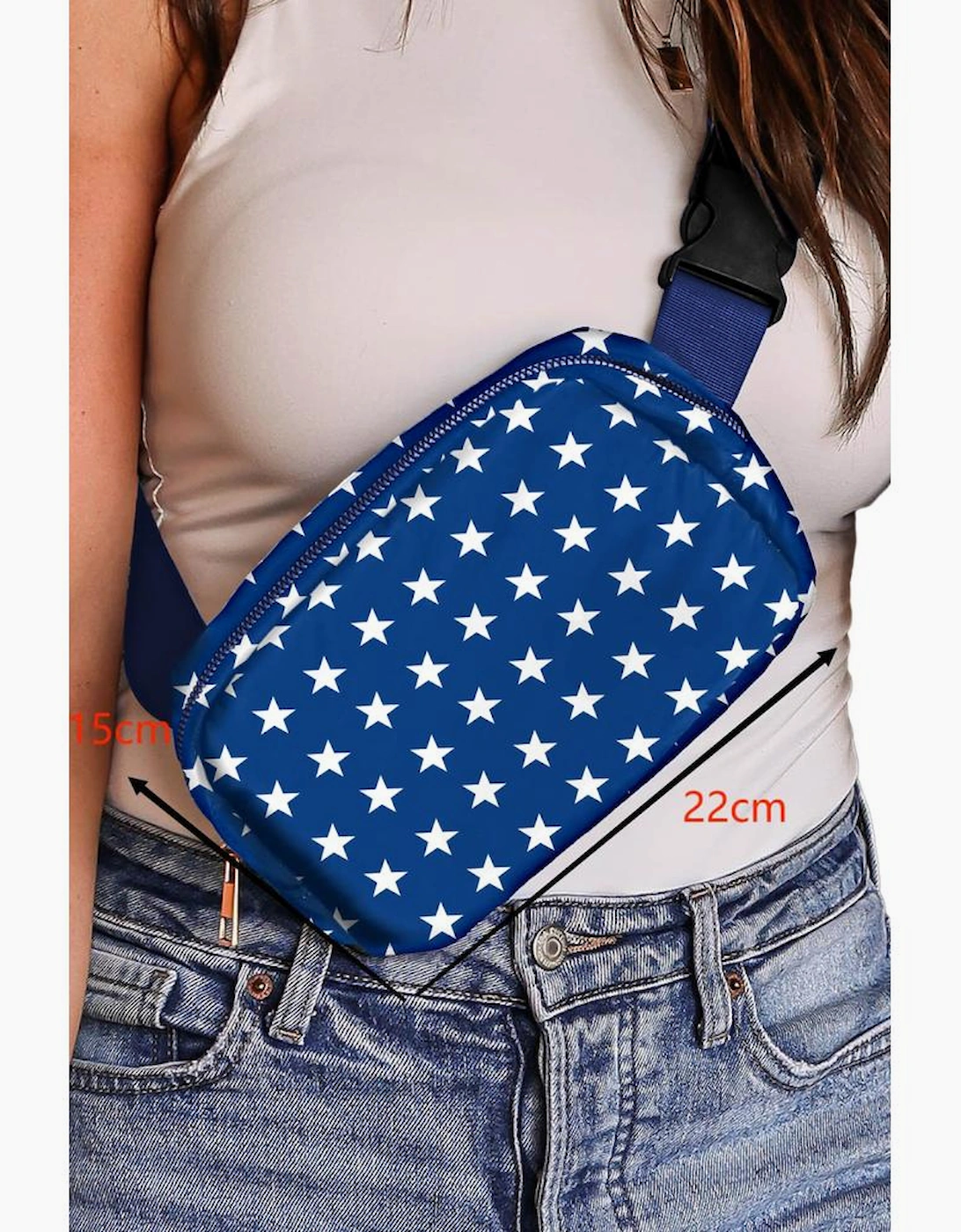 Bluing Independent Day Flag Star Printed Crossbody Bag