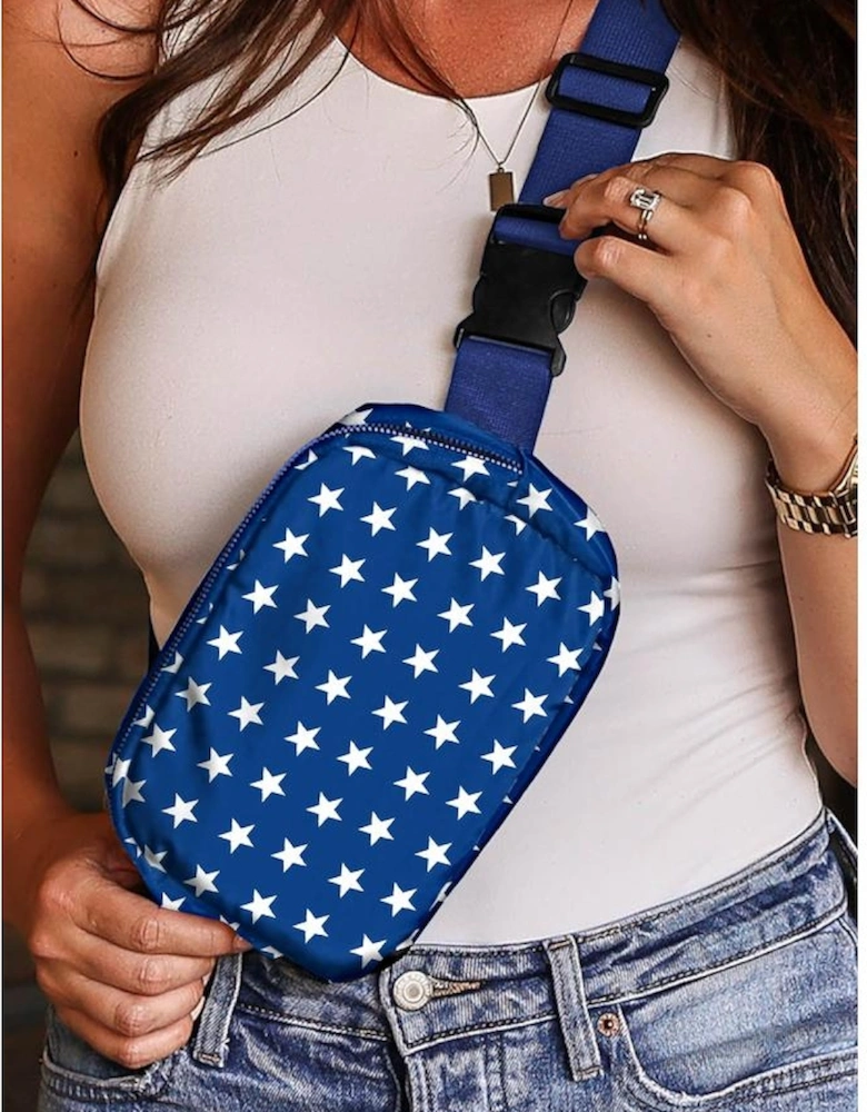 Bluing Independent Day Flag Star Printed Crossbody Bag
