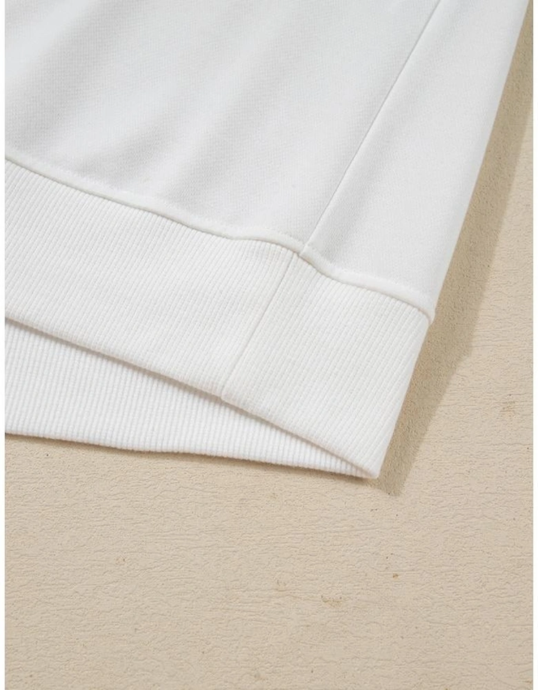 White Stripe Multi Christmas Tree Long Sleeve Top and Shorts 2pcs Lounge Set