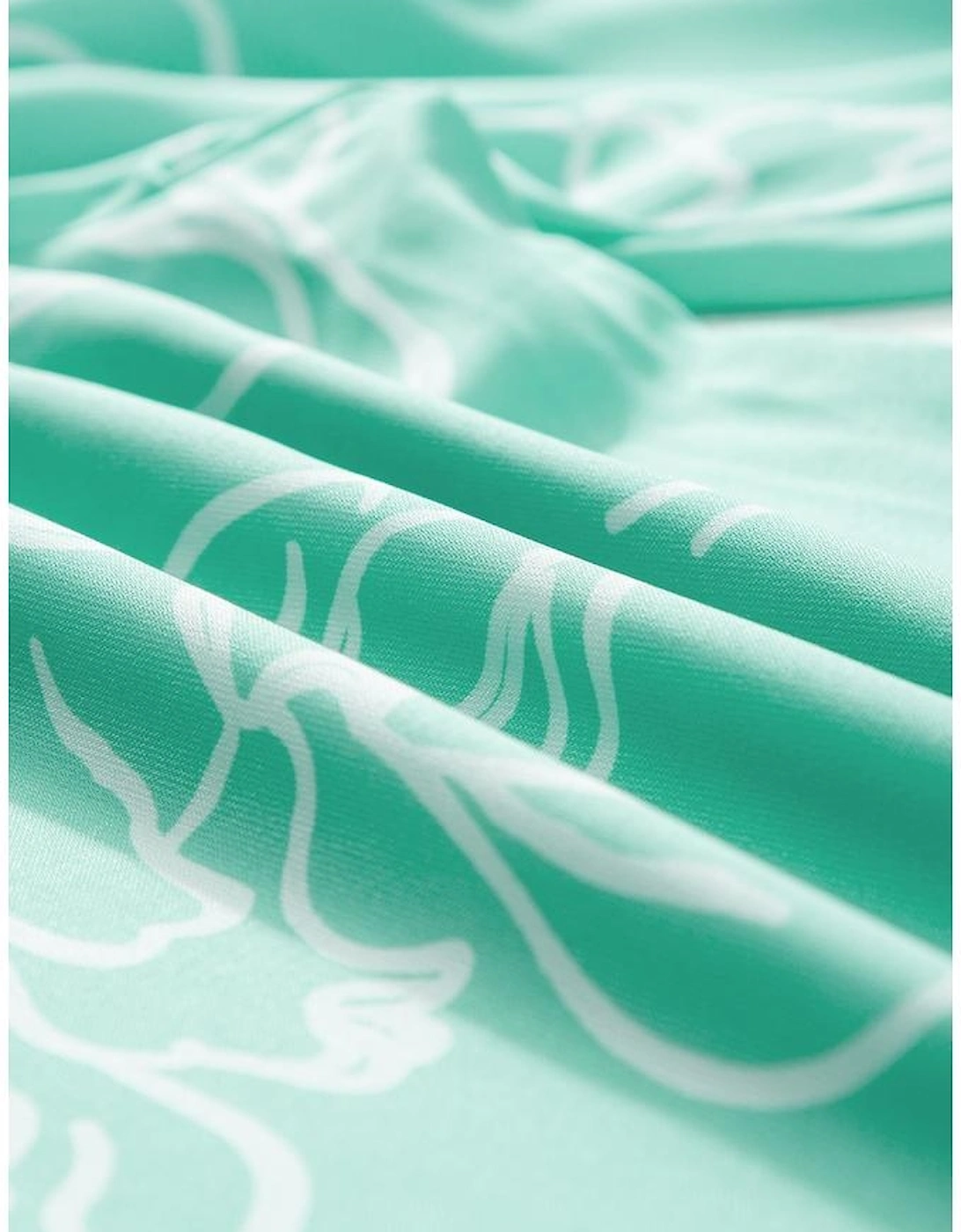 Moonlight Jade Printed Bib Wide Leg Overalls