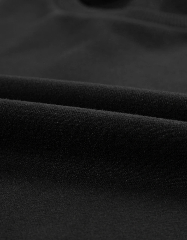 Black Snap Buttons Side Splits Pullover Sweatshirt