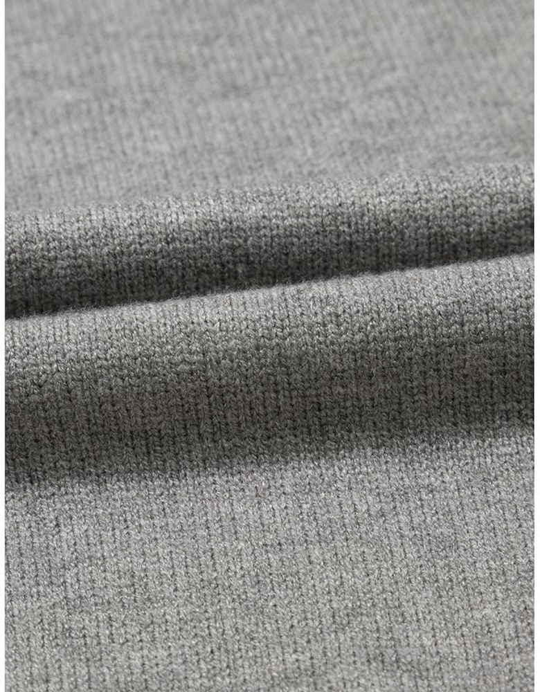 High Flower Pattern Ribbed Trim Short Sleeve Boxy Sweater