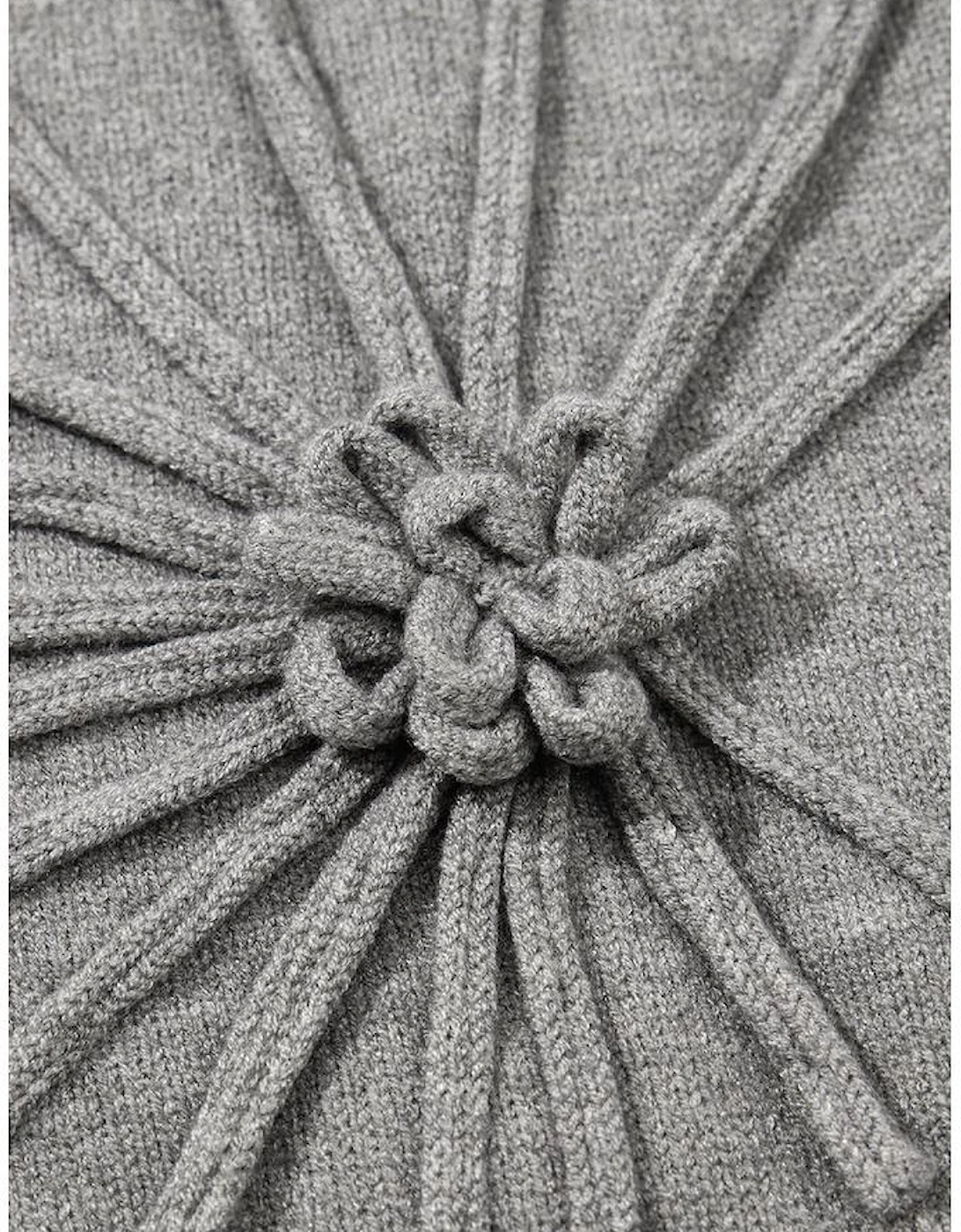 High Flower Pattern Ribbed Trim Short Sleeve Boxy Sweater