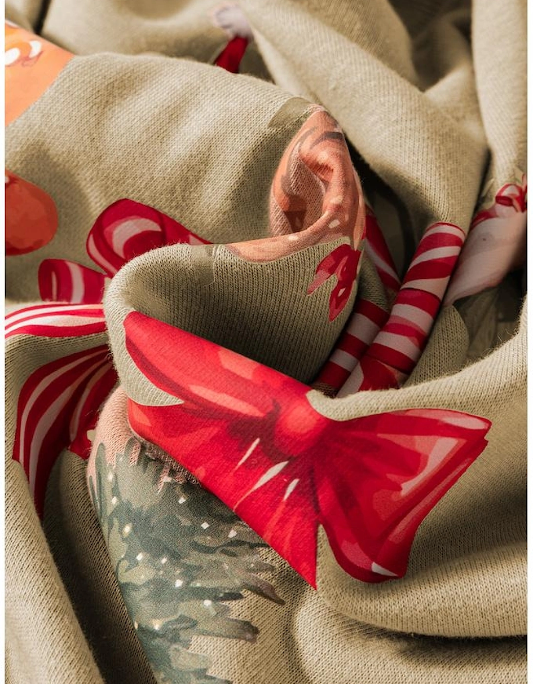 Khaki Christmas Pattern Graphic Crew Neck Sweatshirt, 13 of 12