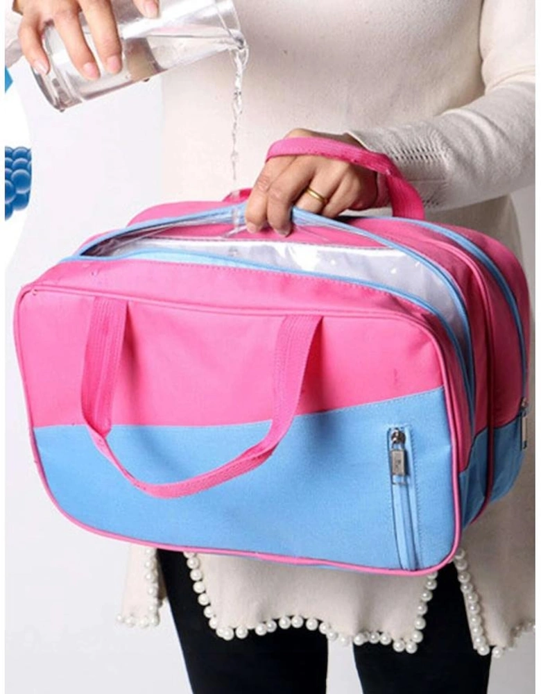 Bonbon Color Block Multi Zip Pocket Portable Yoga Bag