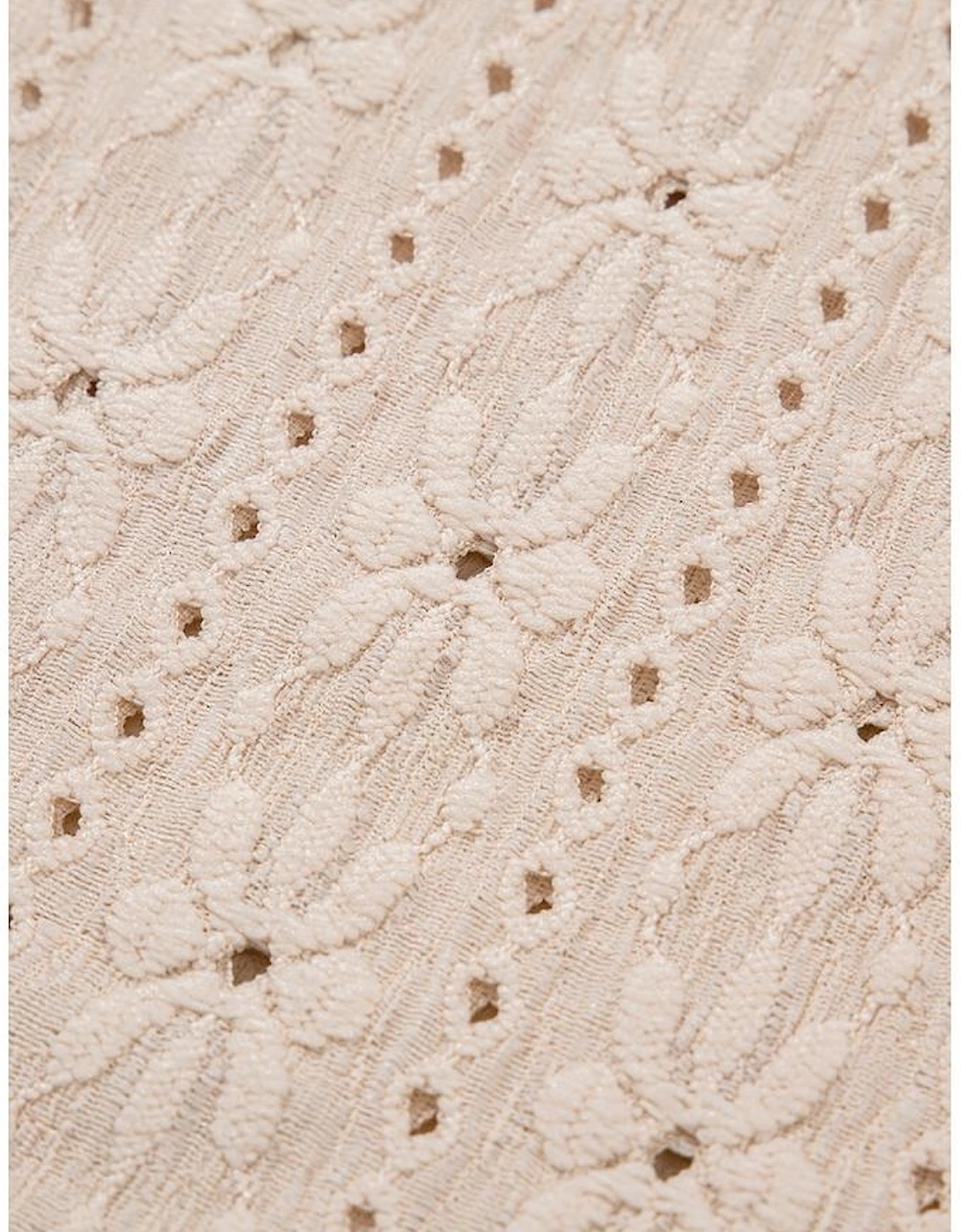 Oatmeal Floral Textured Crew Neck Tank Top