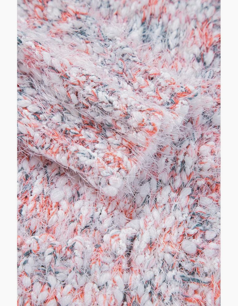 Pink Multicolor Confetti Open Front Knit Cardigan