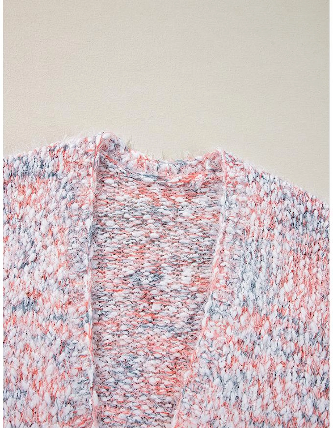 Pink Multicolor Confetti Open Front Knit Cardigan