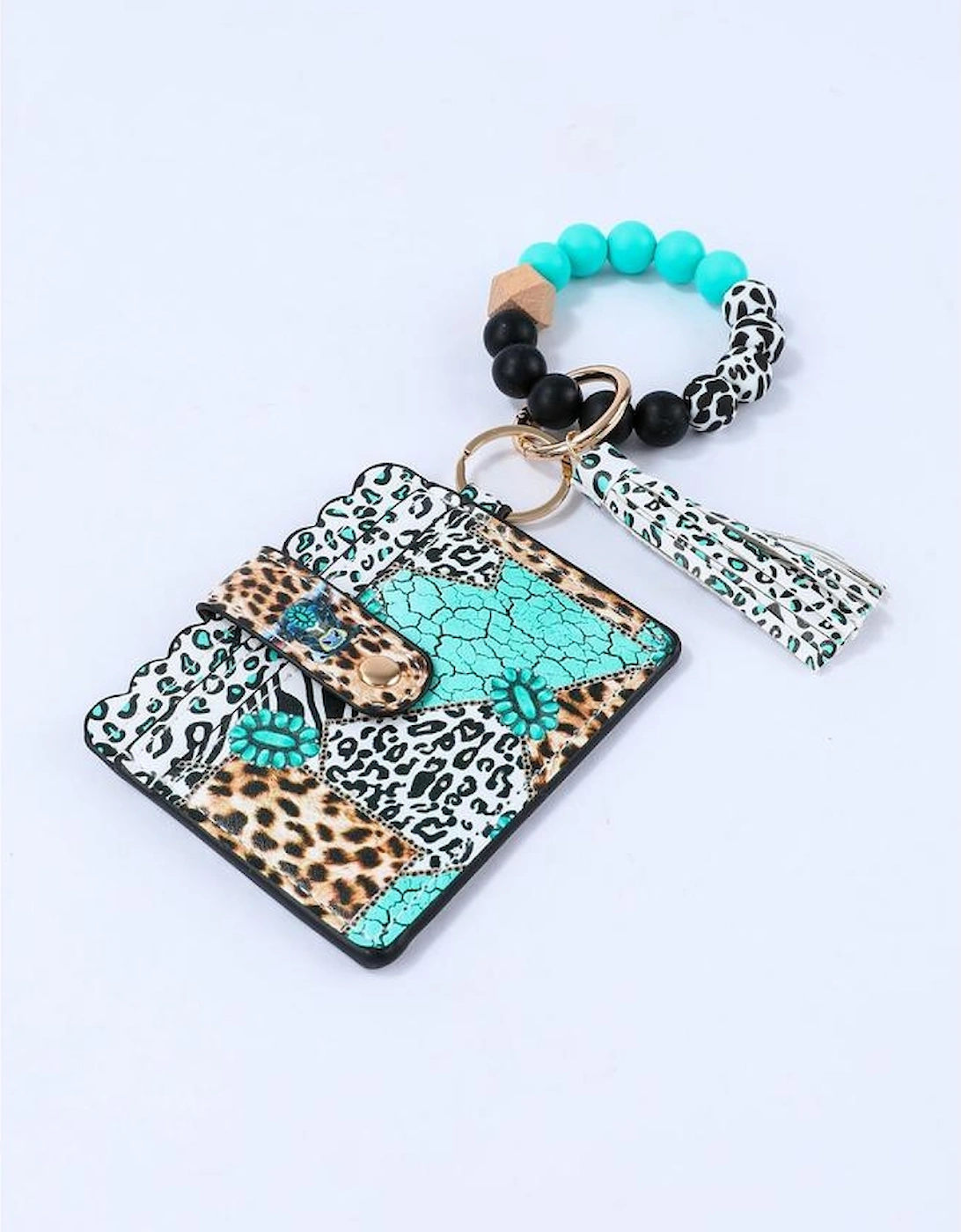 Azura Exchange Green Western Fashion Card Bag Bracelet Key Ring