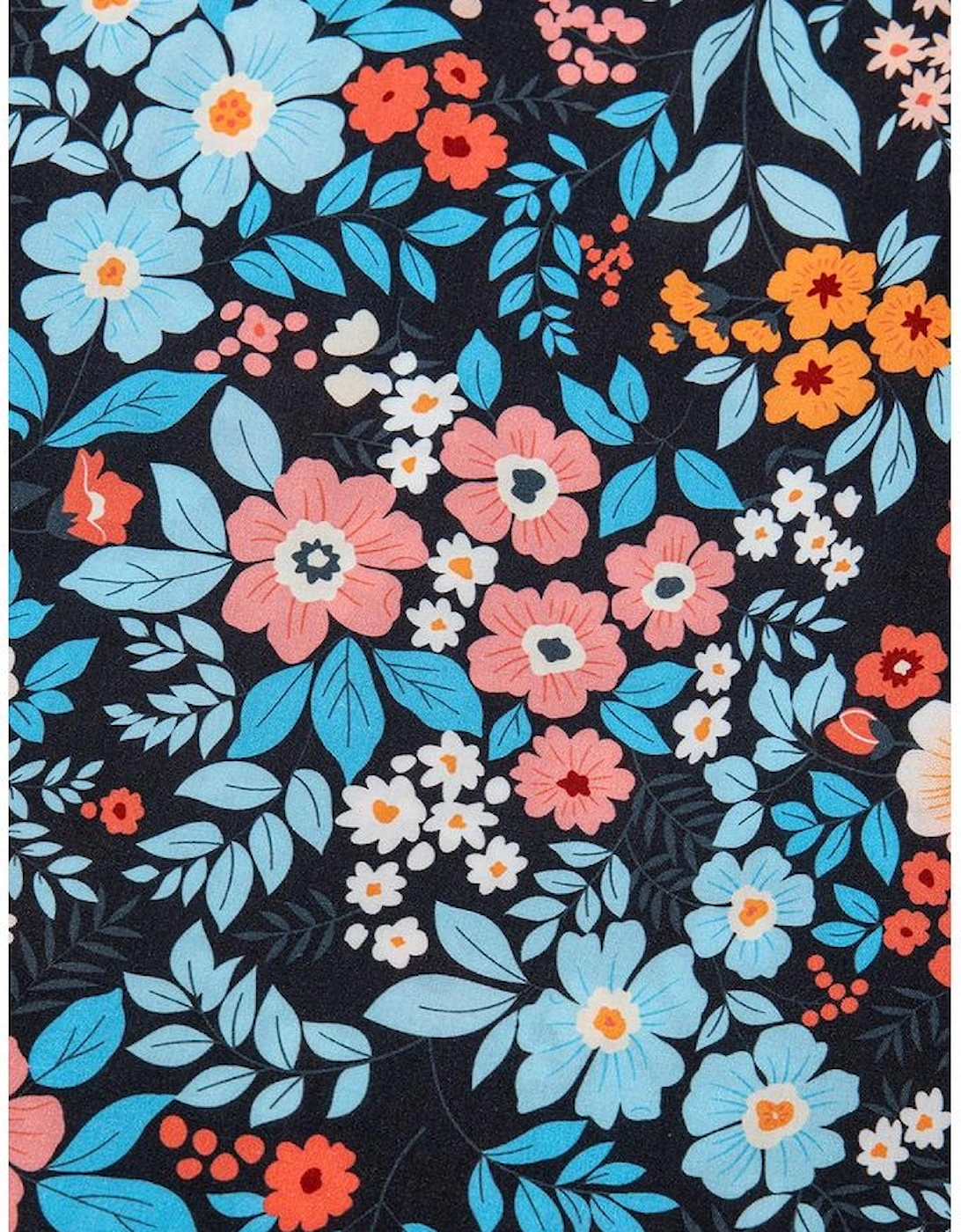 Sky Blue Floral Knotted Back Square Neck Maxi Dress