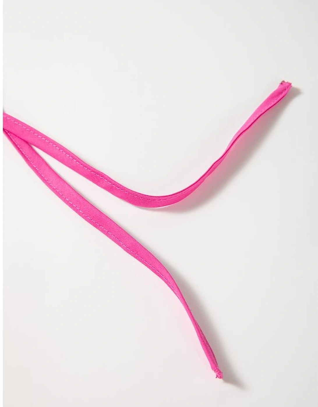 Bright Pink Solid Color Puff Sleeve Tie Front High Waist Mini Dress