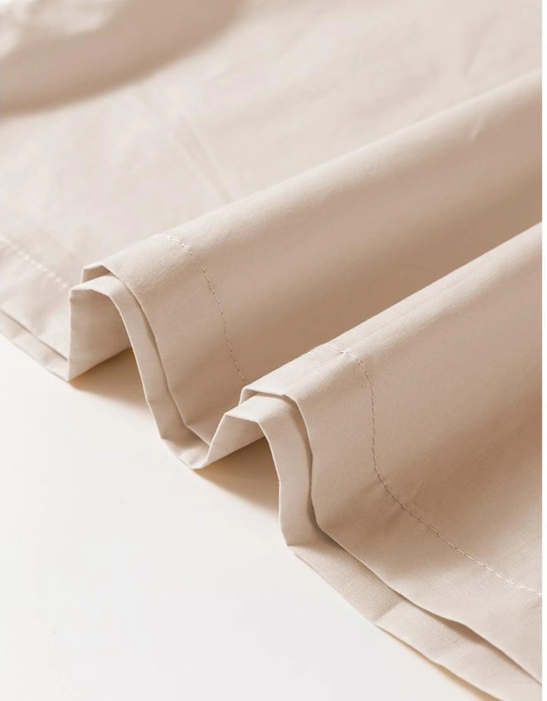 Beige Scoop Neck Ribbed Bodice Pleated Sleeveless Long Dress