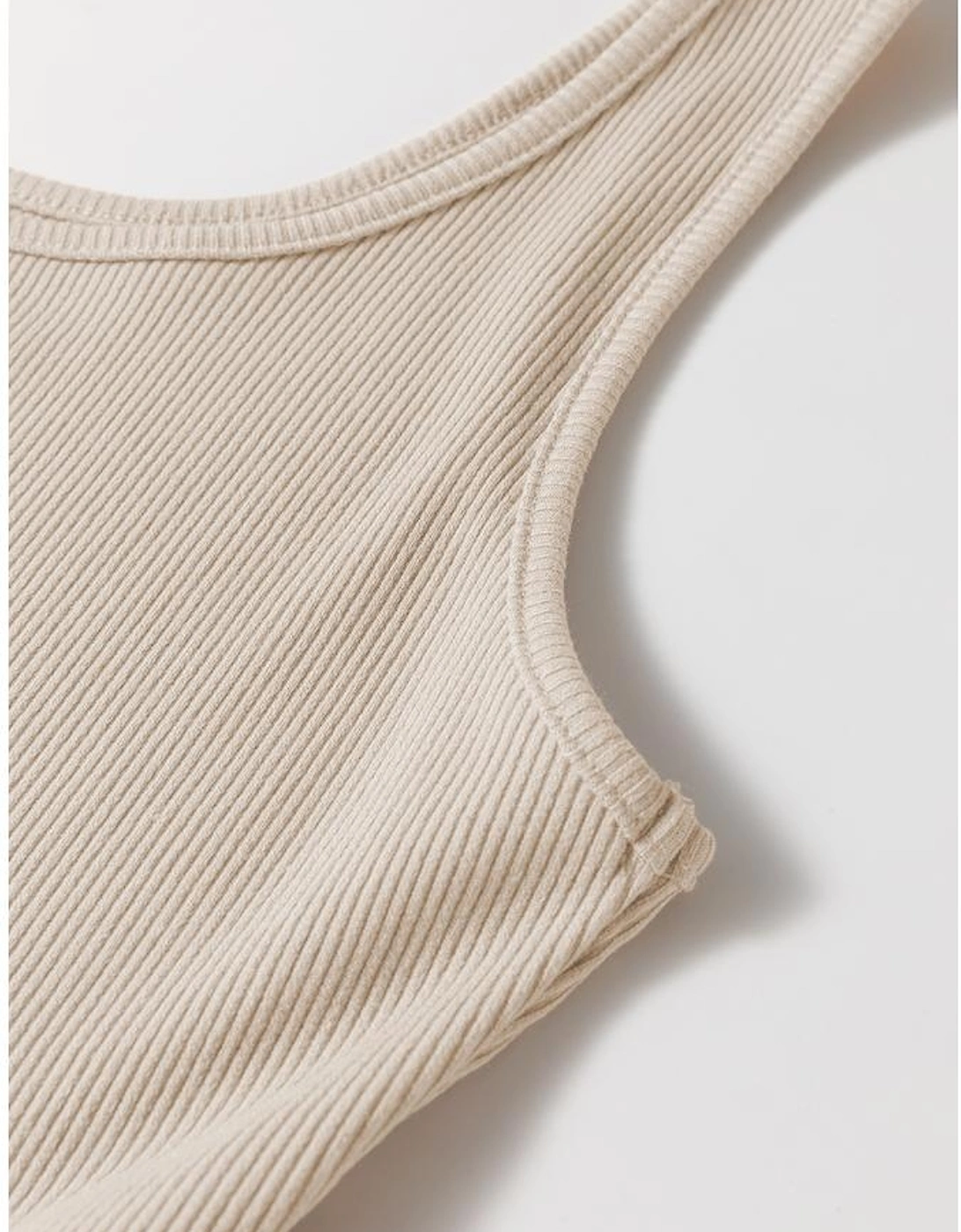 Beige Scoop Neck Ribbed Bodice Pleated Sleeveless Long Dress