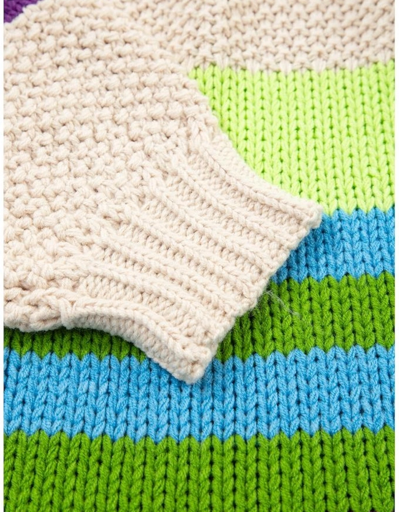 Parchment Color Block Crochet Open Front Plus Size Cardigan