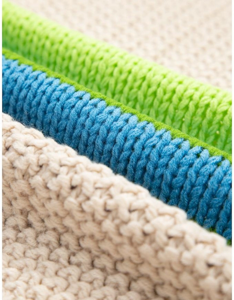 Parchment Color Block Crochet Open Front Plus Size Cardigan