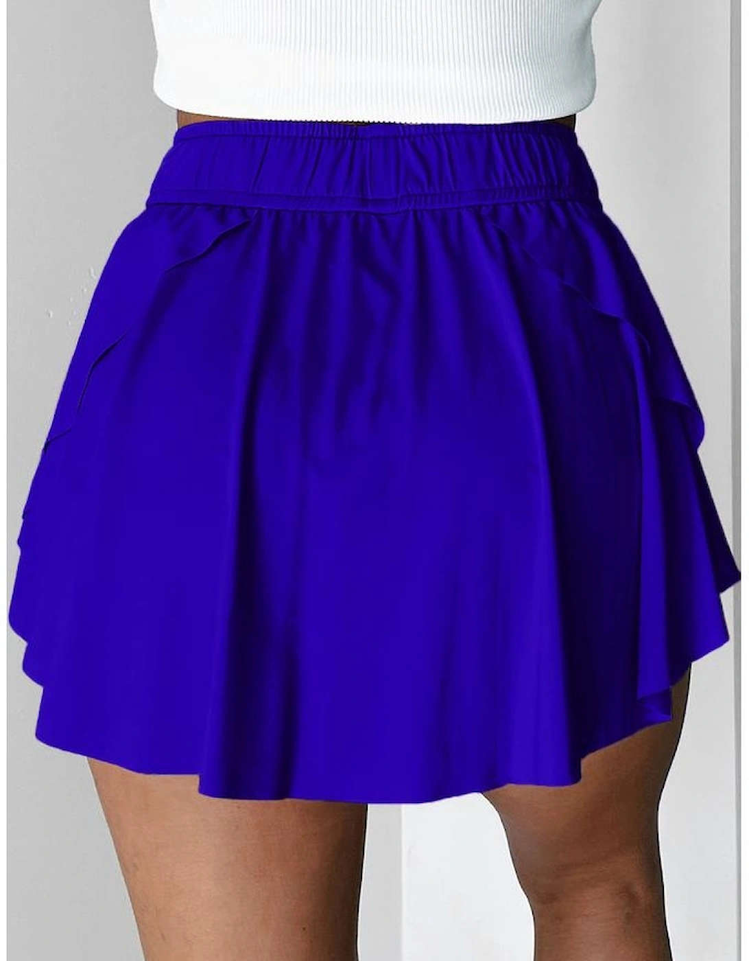Dark Blue Drawstring High Waist Lined Tennis Skorts, 13 of 12