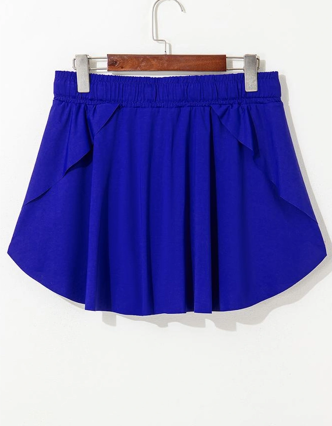 Dark Blue Drawstring High Waist Lined Tennis Skorts