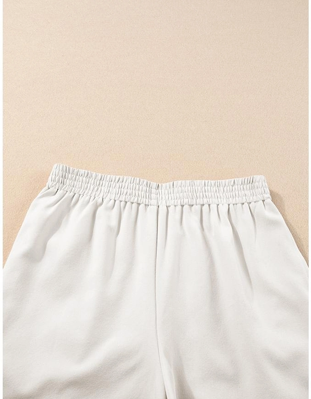 White Ricrac Trim Tank Top Elastic Waist Shorts Set